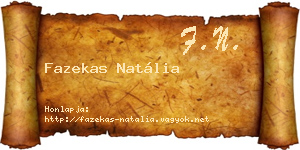 Fazekas Natália névjegykártya
